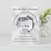 Verbluffende foto, jubileum save the date kaarten (Staand voorkant)