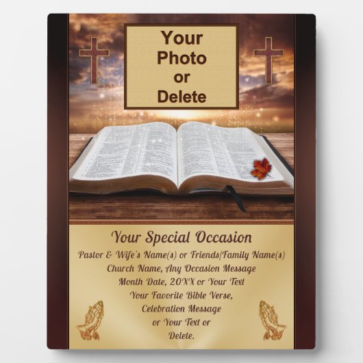 Verbluffende foto's en persoonlijke, Christelijke  Fotoplaat (Voorkant)