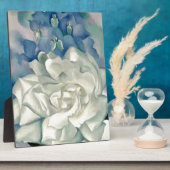 Verbluffende Georgia O'Keefe White Rose en Larkspu Fotoplaat (Zijkant)