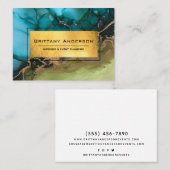 Verbluffende Gold Foil Black, Blauwgroen Abstract, Visitekaartje (Voorkant / Achterkant)