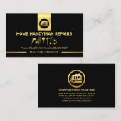 Verbluffende Gold Handyman Tools Tab Line Visitekaartje (Voorkant / Achterkant)