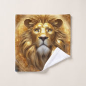 Verbluffende Gold Lion Head Bad Handdoek (Wasdoekje)