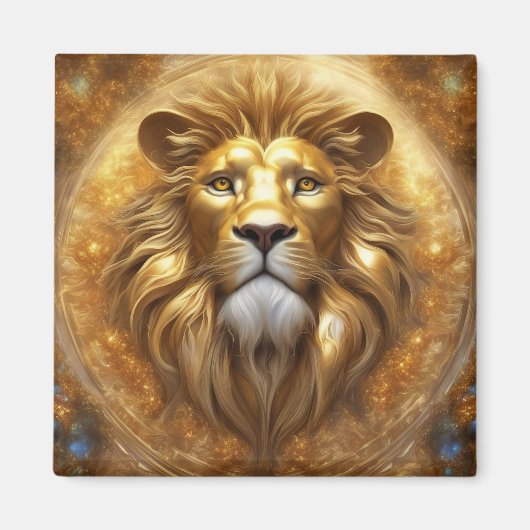 Verbluffende Gold Lion Head Magneet (Voorkant)
