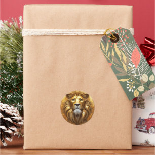 Verbluffende Gold Lion Head Ronde Sticker