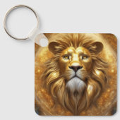 Verbluffende Gold Lion Head Sleutelhanger (Voorkant)