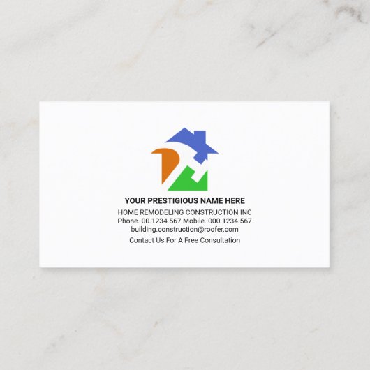 Verbluffende Gold Rooftop Handyman Tools Visitekaartje (Achterkant)