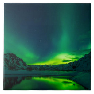 Verbluffende groene aurora tegeltje