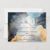 Verbluffende Indigo Blue en Gold Abstract Kaart (Voorkant)