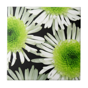 Verbluffende kalkgroene dahlia-afdruk tegeltje