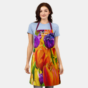 Verbluffende kleurrijke mooie Tulp-bloemen Schort