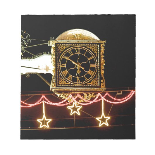 Verbluffende klok bij Kerstmis Notitieblok (Voorkant)