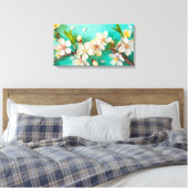 Verbluffende levendige kersenbloesems canvas afdruk (Insitu (Slaapkamer))