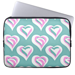 Verbluffende liefde hart patroon laptop sleeve