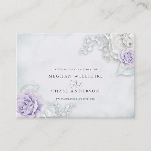  Verbluffende Lila en witte rozen Visitekaartje (Voorkant)