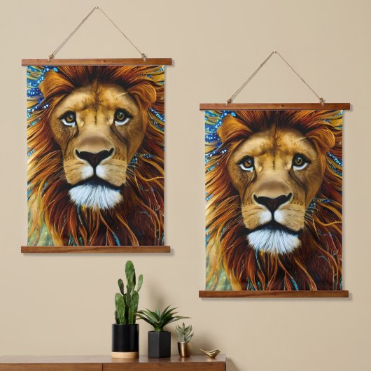 Verbluffende Lion Hangend Wandkleed (Asymmetrisch)