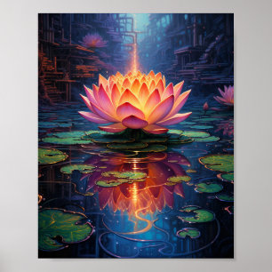Verbluffende Lotus Bloem Poster