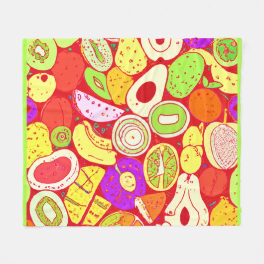 Verbluffende mengsels van patronen voor fruit. Bes Fleece Deken (Voorkant (Horizontaal))