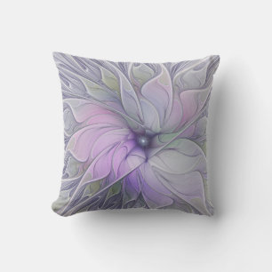 Verbluffende moderne abstracte fractale kunst bloe buitenkussen