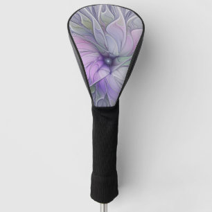 Verbluffende moderne abstracte fractale kunst bloe golfheadcover