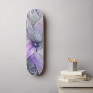 Verbluffende moderne abstracte fractale kunst bloe skateboard