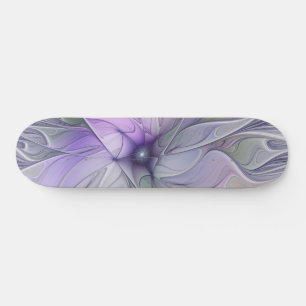 Verbluffende moderne abstracte fractale kunst bloe skateboard
