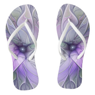 Verbluffende moderne abstracte fractale kunst bloe teenslippers