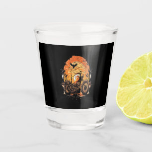 Verbluffende motorfiets Klassieke zonneset C Shot Glas