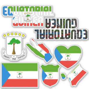 Verbluffende nationale symbolen van Equatoriaal-Gu Sticker