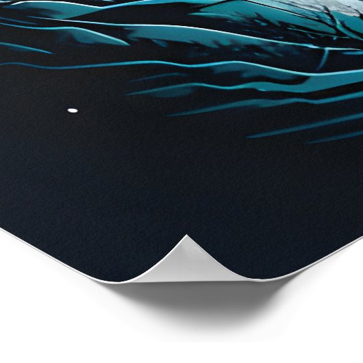 Verbluffende Natuur scène van een Howling Wolf Nat Poster (Hoek)