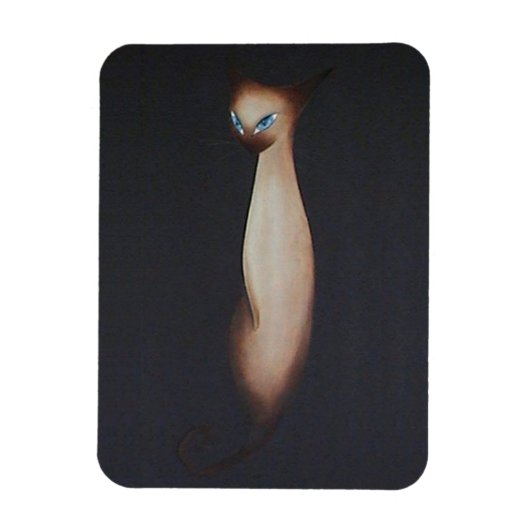 Verbluffende olieverfschilderij Siamese kat Magneet (Verticaal)