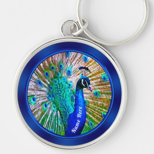 Verbluffende Peacock-Sleutelhanger PERSONALISEERD Sleutelhanger (Voorkant)