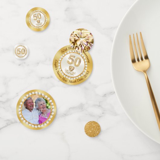 Verbluffende persoonlijke, 50e Jubileum Confetti (Groep)