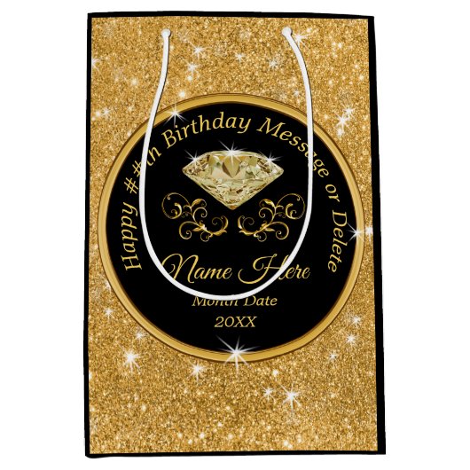 Verbluffende persoonlijke 'Birthday Cadeaus', ELK Medium Cadeauzakje (Voorkant)