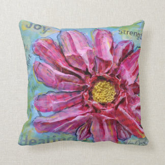 Verbluffende piloot van een roze Zinnia in 3D Kussen