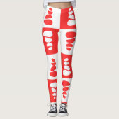 Verbluffende rode en witte steentjes patroon leggings (Voorkant)