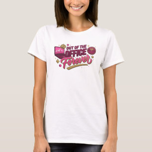 Verbluffende Rode OUT OF OFFICE Draagbare Kunst T-shirt
