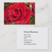 Verbluffende rode roos visitekaartje (Voorkant / Achterkant)