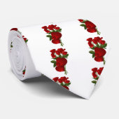 Verbluffende rode rozen en harten stropdas (Opgerold)