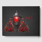 Verbluffende rode rozen en poortontwerp. gastenboek (Achterkant)