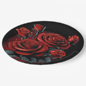Verbluffende rode rozen papieren bordje (Gekanteld)