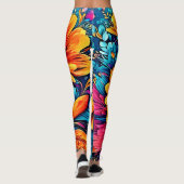 Verbluffende Roos bloemkleur Leggings (Achterkant)