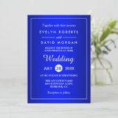 Verbluffende Royal Blue Classy Wedding Kaart (Staand voorkant)