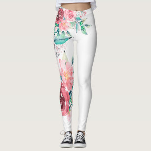 Verbluffende roze en rode rozen leggings