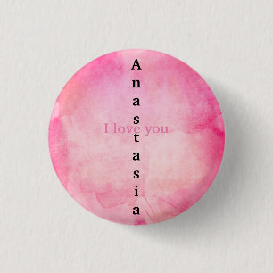 Verbluffende roze Waterverf Ronde Button 3,2 Cm