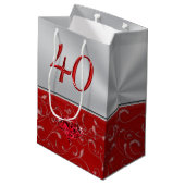 Verbluffende Ruby 40th Jubileum Cadeautassen Medium Cadeauzakje (Achterkant Gekanteld)