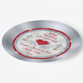 Verbluffende Ruby 40th Wedding Jubileum Ideeën Papieren Bordje (Gekanteld)