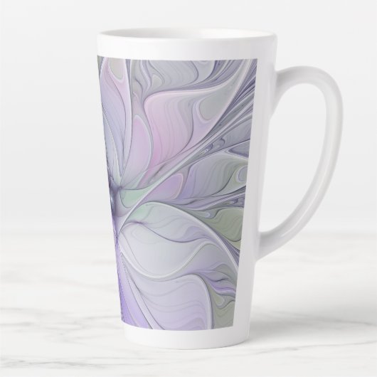 Verbluffende schoonheid Moderne Abstracte fractale Latte Mok (Rechts)