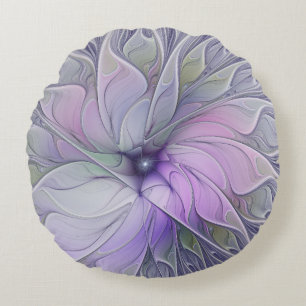 Verbluffende schoonheid Moderne Abstracte fractale Rond Kussen