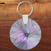 Verbluffende schoonheid Moderne Abstracte fractale Sleutelhanger (Achterkant)