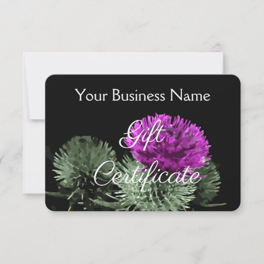 Verbluffende Schotse Thistle Cadeaubon (Voorkant)